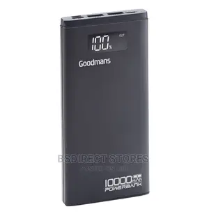 Goodmans Power Bank BLACK 10,000mah With Smart LED Display