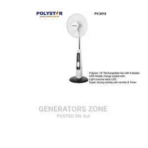 18'' Polystar Brand New Rechargeable Stand Fan(Pv-3018)