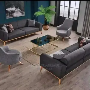 Luxury 7 Seater Living Room Fabric Made Sofa Chair.