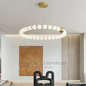 Brass LED Chandelier Acrylic Ball