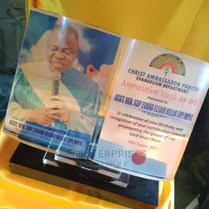 Bible Shaped Glass Award Plaque