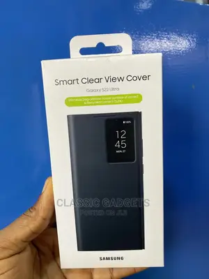 Smart Clear View Flip Case for Galaxy S22 Ultra