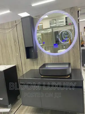 Cabinet With Led Mirror And Side Shelf