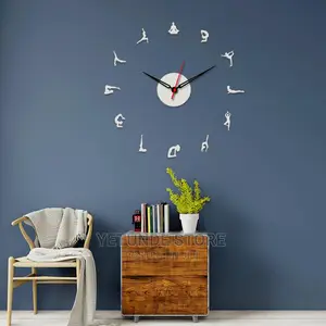 Yoga Postures Designer Big Size 3D Infinity Wall Clock