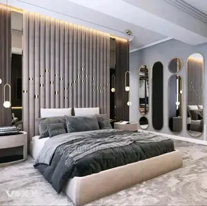 Quality High Back Rest Padded Bedframe With Bedside Drawers.