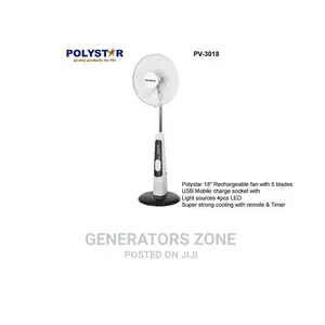18''(Polystar) Rechargeable Standing Fan Including Led Light