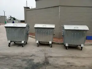 1100 Litre Galvanized Metal Waste Container With Dome Lid