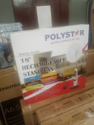Polystar 18 Inches Rechargeable Standing Fan With Warranty