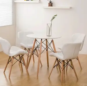 White Restaurant Table and 4 Chairs