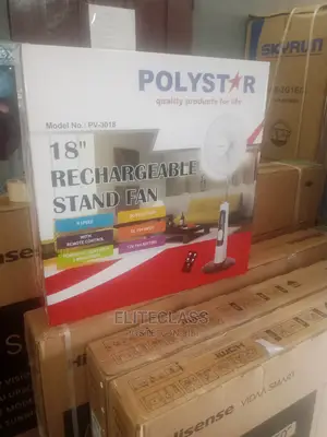 Polystar 18 Inches Rechargeable Standing Fan With Remote