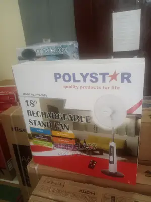 Polystar 18 Inches Rechargeable Fan With Remote Control