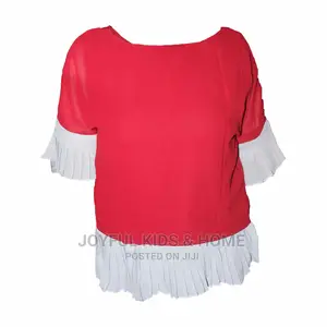 Ladies Three Quarter Sleeve Top-Green Cream,Wine and Grey