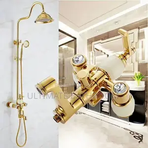Gold Formica Standing Shower Mixer