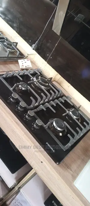 Executive 4 Burner Gas Stainless Top Black