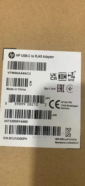 HP Usb-C to Rj45 Adapter