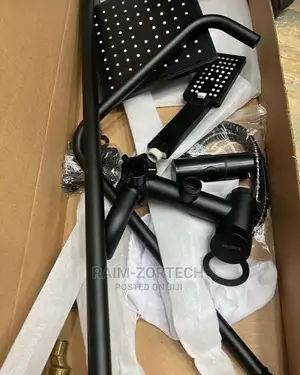 Anti-Rust Black Steel Standing Shower