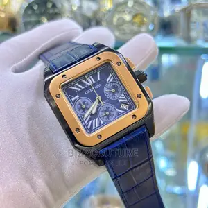 Original CARTIER Blue Dial Leather Strap Available in Store