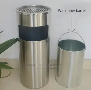 Free Standing Astray Stainless 30L Dustbin With Inner Trash