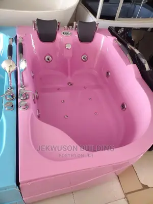 Pink Color Double Jacuzzi Bath