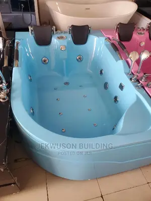 Blue Color Double Jacuzzi Bath