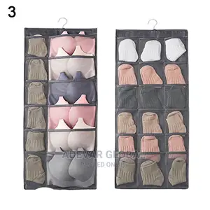 Over Door Clear Hanging Bag Socks Bra Underwear Pant Rack