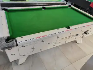Green Marble Top And Coin Snooker Table White Gloss