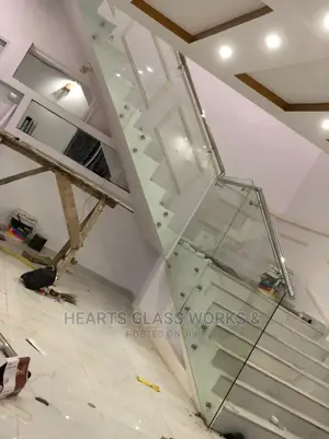 Glass Stairs Handrail With Pins Installation