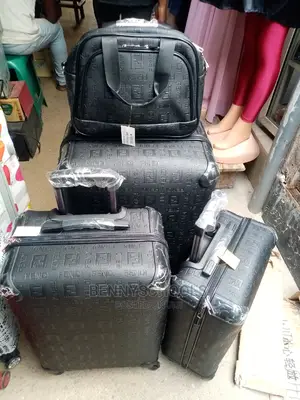 Set of 4 Leather Fendi Traveling Luggage Boxes