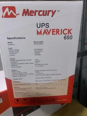 Mercury Maverick 650VA UPS - Maverick Uninterruptible Power