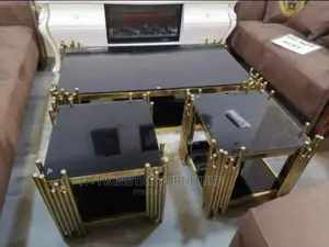 Royal Golden Frame Table and Side Stools