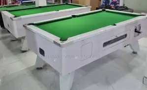 7ft Green Marble Top And Coin Operated Snooker Table.