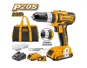 20v Cordless Impact Drill With 48pcs Accessories Carry Bag