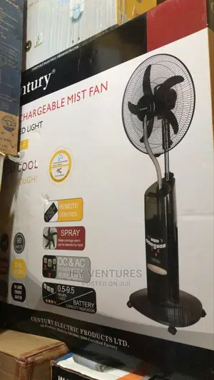 18" Century Mist Rechargeable Fan With Powerful Cooling .