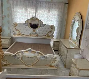 Imported Bed Frame, 2 Side Drawers and Dressing Mirror
