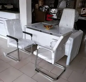 Executive Office Table, Office Chair and 2 Visitors Chairs