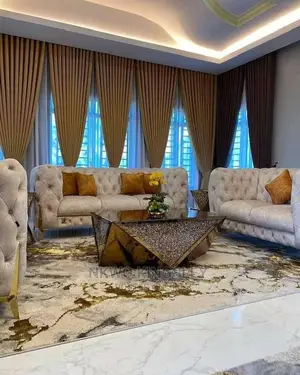 Luxury 7 Seater Living Room Fabric Made Sofa Chair.