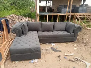Quality L-Shaped Living Room Fabric Sofa Chair.