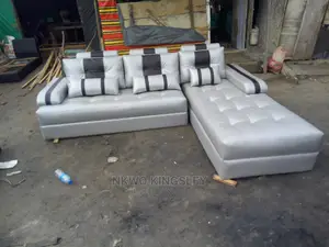 Quality L-Shaped Sectional Living Room Fabric Sofa Chair.