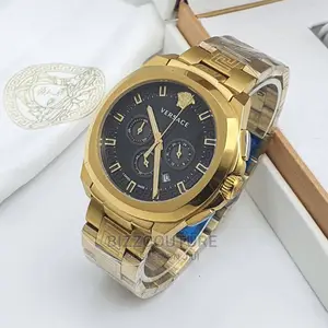 Original. Versace Gold Steel Watch Available in Store