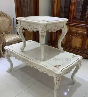 Big Royal Center Table Set With Two Side Stools