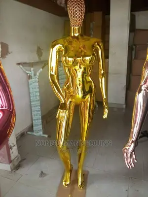 Size 12 Female Gold Chrome With Basket Head MANNEQUIN
