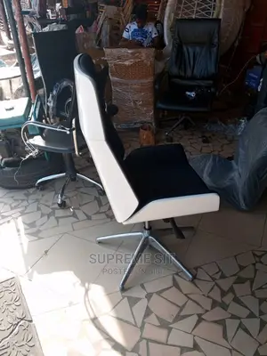 Executive Office Chair, White Back.