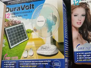 12" Duravolt Rechargeable and Solar Fan