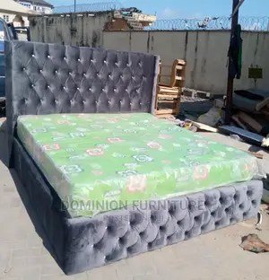 Luxury Quality 6 X 6 High Back Rest Fabric Padded Bedframe.