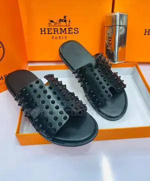 Hermes Men's Luxury Leather Slippers