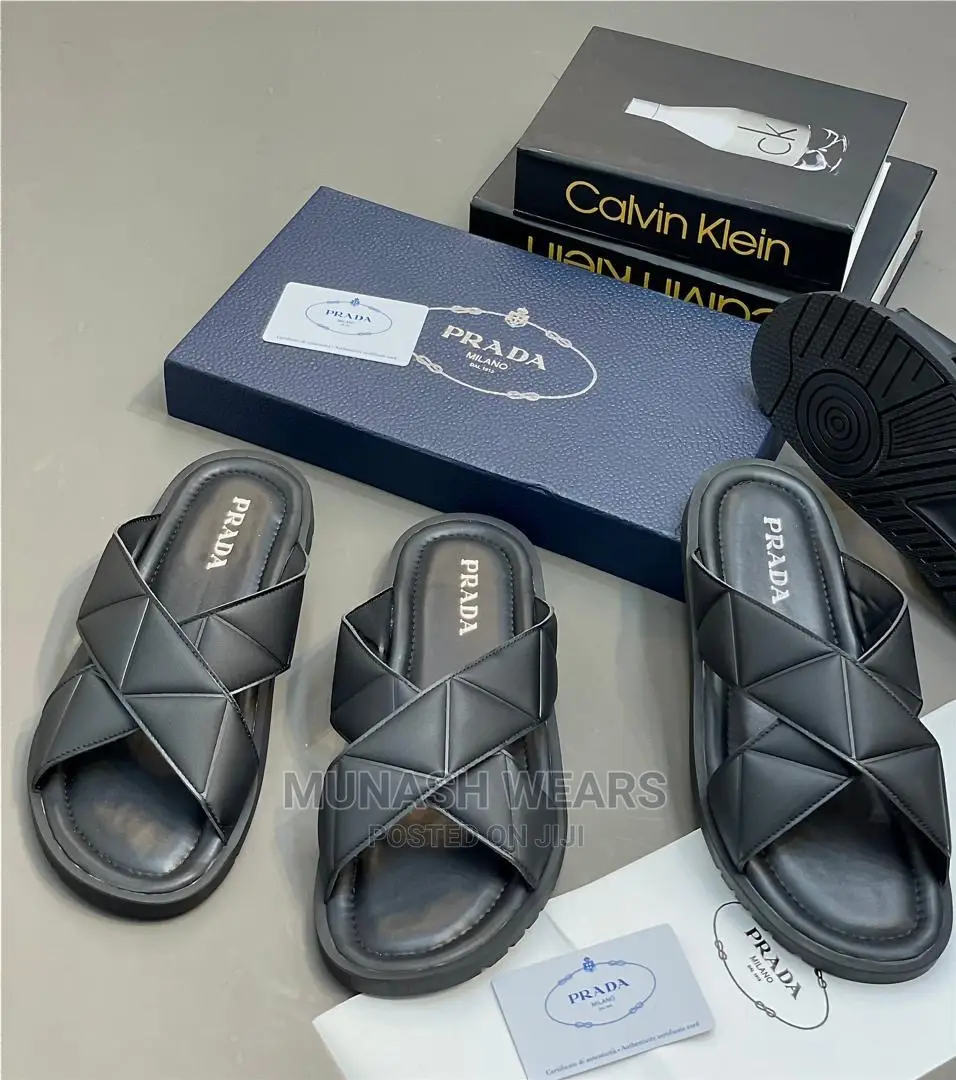 Original Prada Leather Slipers