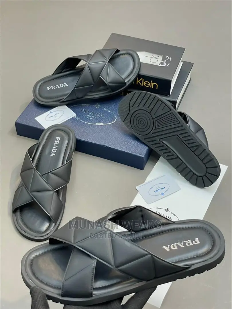 Original Prada Leather Slipers