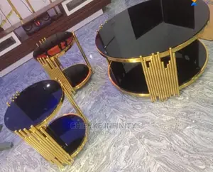 Glass Center Table With Stools