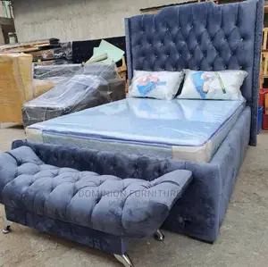 Luxury High Back Rest Fabric Padded Bedframe 4.5by6