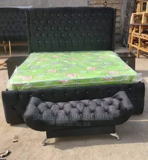 High Back Rest Fabric Padded Bedframe